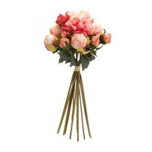Load image into Gallery viewer, Coral Pink Peony Flower Bouquet Bundle (Set of 6)