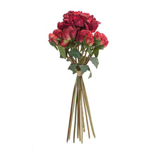 Load image into Gallery viewer, Burgandy Red Peony Flower Bouquet Bundle (Set of 6)
