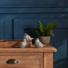 Load image into Gallery viewer, Rustic Blue Bird Figurine with Wood Grain Design (Set of 6)