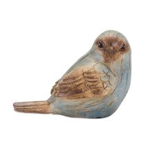 Load image into Gallery viewer, Rustic Blue Bird Figurine with Wood Grain Design (Set of 6)