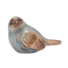Load image into Gallery viewer, Rustic Blue Bird Figurine with Wood Grain Design (Set of 6)