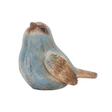 Load image into Gallery viewer, Rustic Blue Bird Figurine with Wood Grain Design (Set of 6)