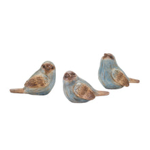 Load image into Gallery viewer, Rustic Blue Bird Figurine with Wood Grain Design (Set of 6)