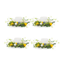 Load image into Gallery viewer, Lemon and Blue Berry Floral Candle Ring (Set of 6)
