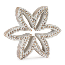 Load image into Gallery viewer, Stone Beaded Flower Shelf Sitter with White Washed Finish (Set of 3)