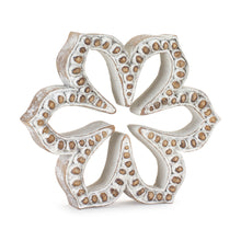 Load image into Gallery viewer, Stone Beaded Flower Shelf Sitter with White Washed Finish (Set of 3)