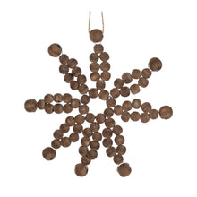 Load image into Gallery viewer, Wood Bead Snowflake Ornament (Set of 12)