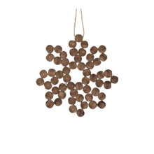 Load image into Gallery viewer, Wood Bead Snowflake Ornament (Set of 12)