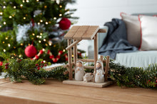 Load image into Gallery viewer, Wooden Creche Nativity Scene 9"H