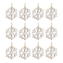 Load image into Gallery viewer, Wood Snowflake Ornament (Set of 12)