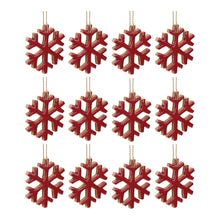 Load image into Gallery viewer, Wood Snowflake Ornament (Set of 12)