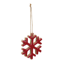 Load image into Gallery viewer, Wood Snowflake Ornament (Set of 12)