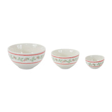 Load image into Gallery viewer, Stoneware Mistletoe Bowl (Set of 3)