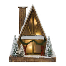 Load image into Gallery viewer, Vintage A-Frame Ski Lodge Lighted Display 16.5"H