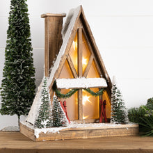 Load image into Gallery viewer, Vintage A-Frame Ski Lodge Lighted Display 16.5"H