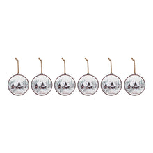 Load image into Gallery viewer, Woodland Winter Cabin Disc Ornament (Set of 12)