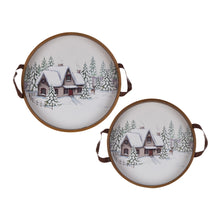 Load image into Gallery viewer, Wood Winter Scene Tray (Set of 2)