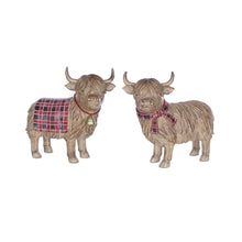 Load image into Gallery viewer, Highland Cow Winter Figurine (Set of 2)