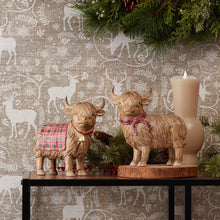 Load image into Gallery viewer, Highland Cow Winter Figurine (Set of 2)