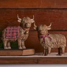 Load image into Gallery viewer, Highland Cow Winter Figurine (Set of 2)