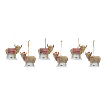 Load image into Gallery viewer, Highland Cow Ornament (Set of 6)