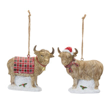 Load image into Gallery viewer, Highland Cow Ornament (Set of 6)