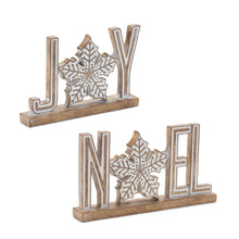 Load image into Gallery viewer, Joy and Noel Tabletop Sign (Set of 4)