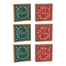 Load image into Gallery viewer, Holiday Sentiment Sign with Faux Leather Accent (Set of 6)