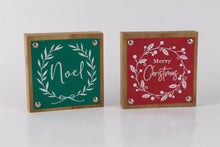 Load image into Gallery viewer, Holiday Sentiment Sign with Faux Leather Accent (Set of 6)