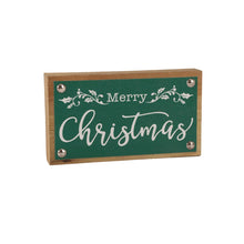 Load image into Gallery viewer, Merry Christmas Sign with Faux Leather Accent (Set of 2)