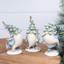 Load image into Gallery viewer, Pine Tree Gnome with Skis and Skates (Set of 3)