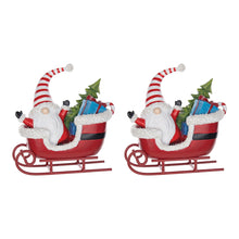 Load image into Gallery viewer, Santa Gnome in Sleigh Figurine (Set of 2)