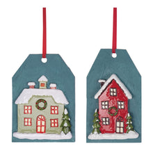 Load image into Gallery viewer, Winter House Tag Ornament (Set of 6)