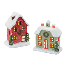 Load image into Gallery viewer, Lighted Winter Village Houses (Set of 2)