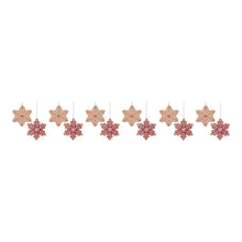 Load image into Gallery viewer, Gingerbread Snowflake Cookie Ornament (Set of 12)