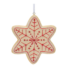 Load image into Gallery viewer, Gingerbread Snowflake Cookie Ornament (Set of 12)