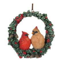Load image into Gallery viewer, Cardinal Bird Couple Wreath Ornament (Set of 4)