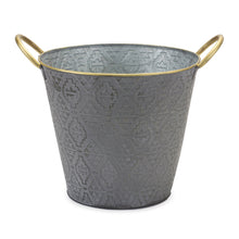 Load image into Gallery viewer, Metal Aztec Pail Planter (Set of 3)
