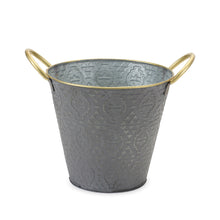 Load image into Gallery viewer, Metal Aztec Pail Planter (Set of 3)