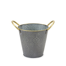 Load image into Gallery viewer, Metal Aztec Pail Planter (Set of 3)