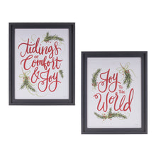 Load image into Gallery viewer, Framed Holiday Sentiment Sign (Set of 2)