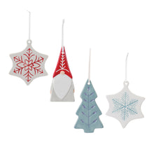 Load image into Gallery viewer, Etched Ceramic Tree Ornament (Set of 24)