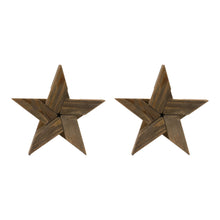 Load image into Gallery viewer, Pine Wood Star Decor (Set of 2)