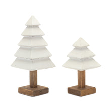 Load image into Gallery viewer, Tiered Wood Pine Tree (Set of 3)