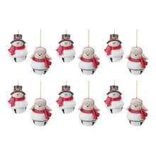Load image into Gallery viewer, Snowman Sleigh Bell Ornament (Set of 12)