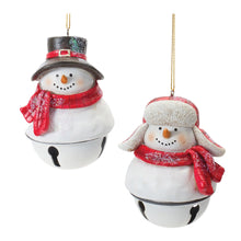 Load image into Gallery viewer, Snowman Sleigh Bell Ornament (Set of 12)