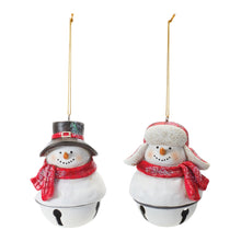 Load image into Gallery viewer, Snowman Sleigh Bell Ornament (Set of 12)