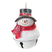 Load image into Gallery viewer, Snowman Sleigh Bell Ornament (Set of 12)