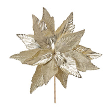 Load image into Gallery viewer, Glittered Poinsettia Stem (Set of 6)