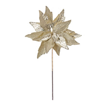 Load image into Gallery viewer, Glittered Poinsettia Stem (Set of 6)